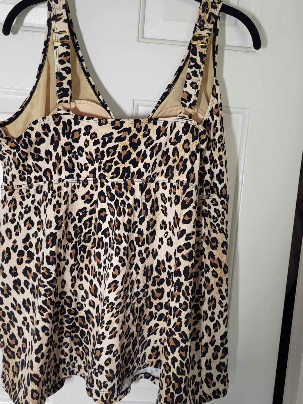 Belle by Kim Gravel Leopard Print Swim Camisole - Beige/Black/Brown 22 - Picture 2 of 6